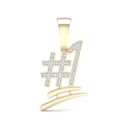 14K Gold Plated 1/5 CT. TW. Lab-Created Diamond #1 Necklace Charm