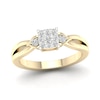 Thumbnail Image 1 of 14K Gold Plated 1/4 CT. T.W. Lab-Created Diamond Square Ring