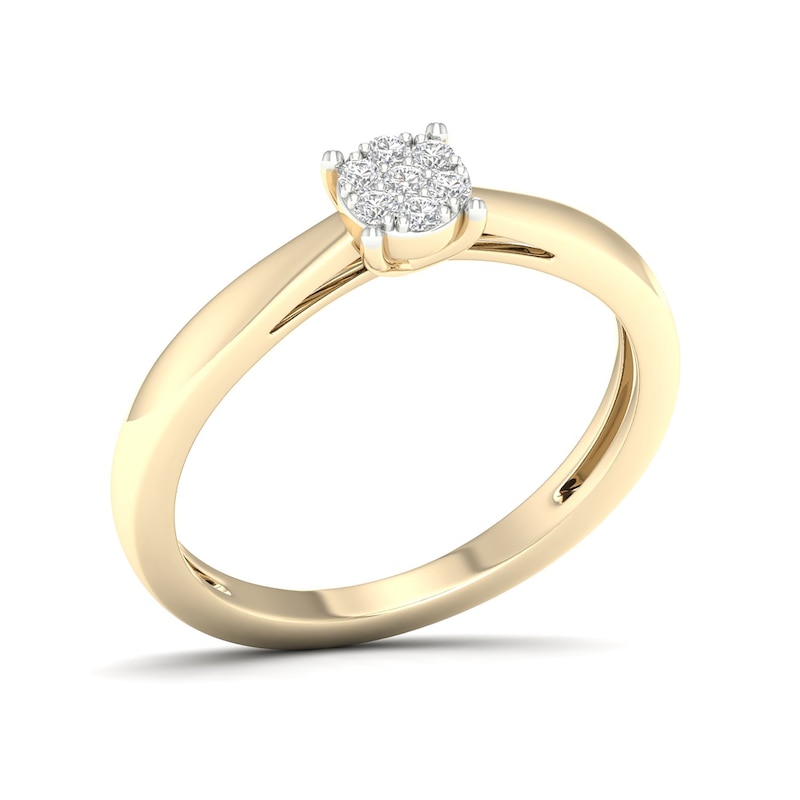 Main Image 2 of 14K Gold Plated 1/20 CT. T.W. Lab-Created Diamond Round Cluster Ring