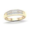 Thumbnail Image 1 of 14K Gold Plated 1/4 CT. T.W. Lab-Created Diamond Double Row Band