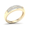 Thumbnail Image 2 of 14K Gold Plated 1/4 CT. T.W. Lab-Created Diamond Double Row Band