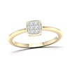 Thumbnail Image 1 of 14K Gold Plated 1/10 CT. T.W. Lab-Created Diamond Square Rounded Edge Ring