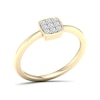 Thumbnail Image 2 of 14K Gold Plated 1/10 CT. T.W. Lab-Created Diamond Square Rounded Edge Ring