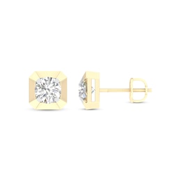 14K Gold Plated 1 CT. T. Lab-Created Diamond Diagonal Center Studs