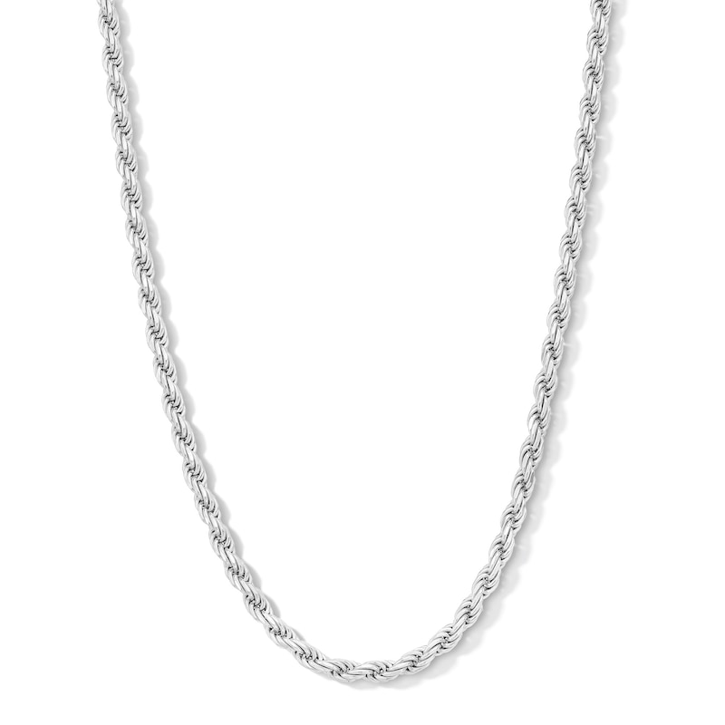 Main Image 1 of ​​​​​​​Sterling Silver Diamond-Cut Rope Chain Made in Italy - 24&quot;