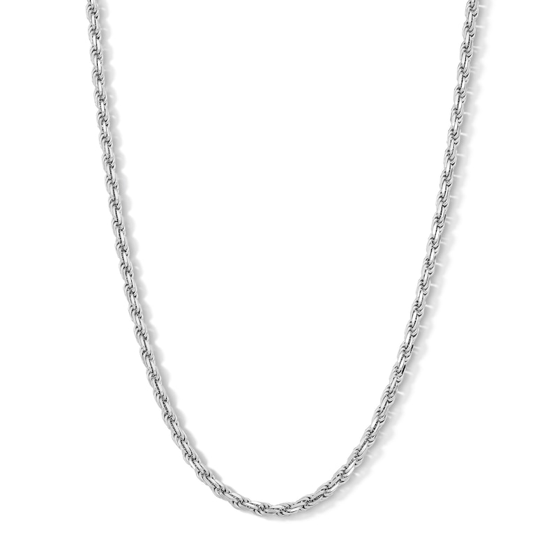 Main Image 1 of ​​​​​​​Sterling Silver Diamond-Cut Rope Chain Made in Italy - 20&quot;