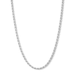 Sterling Silver Diamond-Cut Rope Chain Made in Italy - 26&quot;