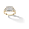 Thumbnail Image 1 of 14K Gold Plated 1/4 CT. T.W. Diamond Layered Rectangular Ring