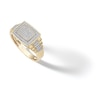 Thumbnail Image 2 of 14K Gold Plated 1/4 CT. T.W. Diamond Layered Rectangular Ring