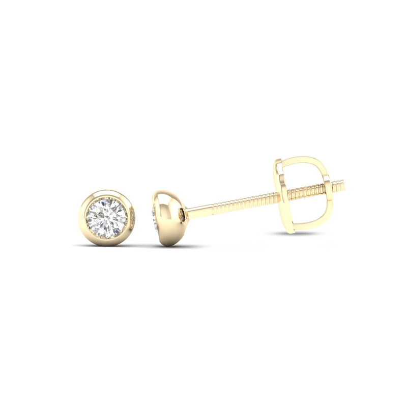 10K Solid Gold 1/10 CT. T.W. Lab-Created Diamond Small Bezel Set Studs