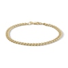 Thumbnail Image 1 of ​​​​​​​10K Hollow Gold Reversible Cuban Chain Bracelet Made in Italy - 7.5&quot;