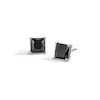 Thumbnail Image 1 of Sterling Silver CZ Black Square Solitaire Studs