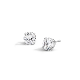 Sterling Silver CZ Round Solitaire Studs