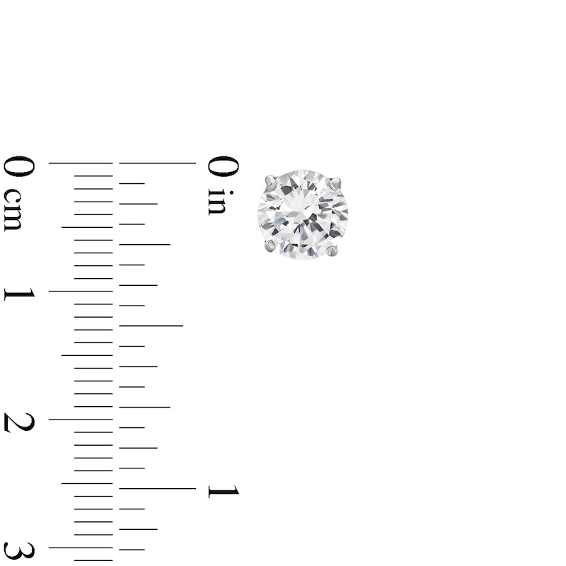 Main Image 3 of Sterling Silver CZ Round Solitaire Studs