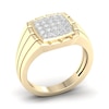 Thumbnail Image 3 of 14K Gold Plated 1/2 CT. T.W. Lab-Created Diamond Square Frame Ring