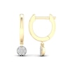 Thumbnail Image 1 of ​​​​​​​14K Gold Plated 1/10 CT. TW. Lab-Created Diamond Dangle Huggie Hoops