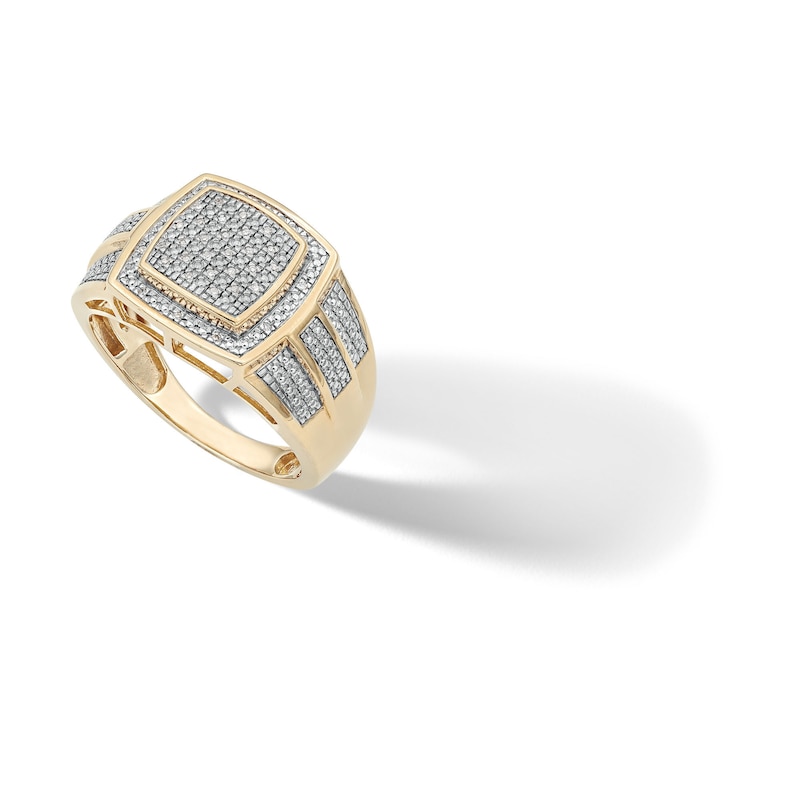 Main Image 2 of 14K Gold Plated 1/20 CT. T.W. Diamond Square Ring 