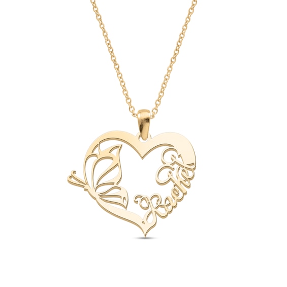 Heart Butterfly Name Necklace