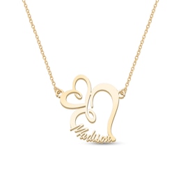 Double Heart Name Necklace