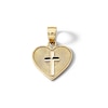 Thumbnail Image 1 of 10K Solid Gold Diamond-Cut Heart with Cross Necklace Charm