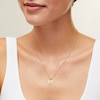 Thumbnail Image 2 of 10K Solid Gold Diamond-Cut Heart with Cross Necklace Charm