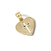 Thumbnail Image 3 of 10K Solid Gold Diamond-Cut Heart with Cross Necklace Charm