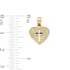 Thumbnail Image 4 of 10K Solid Gold Diamond-Cut Heart with Cross Necklace Charm