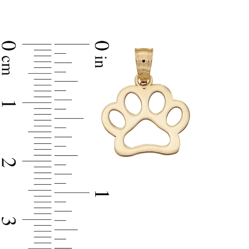 Main Image 4 of 10K Solid Gold Dog Paw Necklace Charm