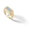 Thumbnail Image 2 of 10K Solid Gold 1/5 CT. T.W. Diamond Round Edge Rectangle Ring