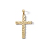 Thumbnail Image 1 of 10K Solid Gold Nugget Cross Necklace Charm