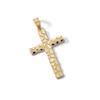 Thumbnail Image 3 of 10K Solid Gold Nugget Cross Necklace Charm