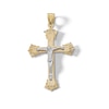 Thumbnail Image 1 of 10K Solid Gold Budded End Crucifix Two-Tone Necklace Charm