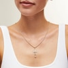 Thumbnail Image 2 of 10K Solid Gold Budded End Crucifix Two-Tone Necklace Charm