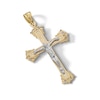 Thumbnail Image 3 of 10K Solid Gold Budded End Crucifix Two-Tone Necklace Charm