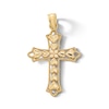 Thumbnail Image 1 of ​​​​​​​​​​​​​​10K Solid Gold Diamond-Cut Heart Cross Necklace Charm