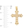 Thumbnail Image 4 of ​​​​​​​​​​​​​​10K Solid Gold Diamond-Cut Heart Cross Necklace Charm