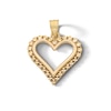 Thumbnail Image 1 of 10K Solid Gold Diamond-Cut Heart Outline Necklace Charm