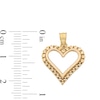 Thumbnail Image 4 of 10K Solid Gold Diamond-Cut Heart Outline Necklace Charm