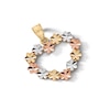 Thumbnail Image 2 of 10K Solid Gold Floral Heart Tri-Tone Necklace Charm