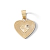 Thumbnail Image 1 of 10K Gold Diamond-Cut Heart Center Necklace Charm