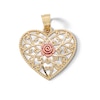 Thumbnail Image 1 of 10K Solid Gold Rose Heart Two-Tone Necklace Charm