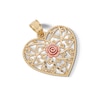 Thumbnail Image 3 of 10K Solid Gold Rose Heart Two-Tone Necklace Charm