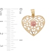 Thumbnail Image 4 of 10K Solid Gold Rose Heart Two-Tone Necklace Charm