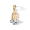 Thumbnail Image 0 of ​​​​​​​​​​​​​​10K Solid Gold CZ Praying Hands Two-Tone Necklace Charm