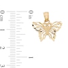 Thumbnail Image 3 of 10K Solid Gold Diamond-Cut Butterfly Necklace Charm