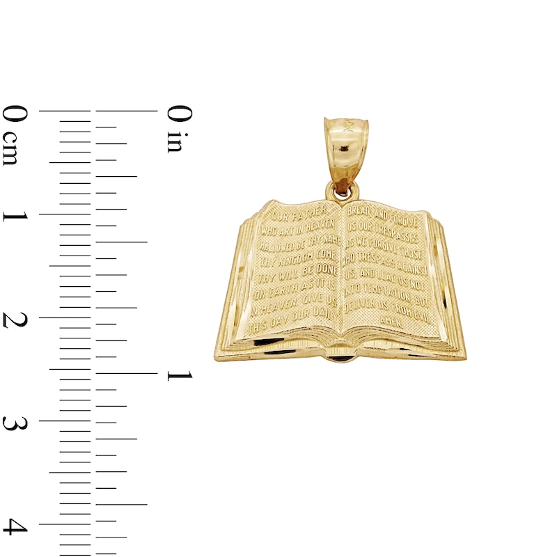 Main Image 4 of 10K Solid Gold Open Bible Necklace Charm