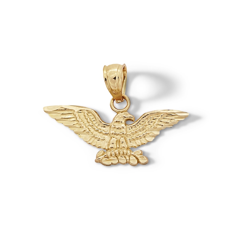 Main Image 1 of 10K Solid Gold Eagle Necklace Charm