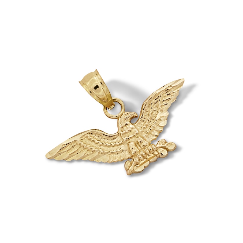 Main Image 2 of 10K Solid Gold Eagle Necklace Charm