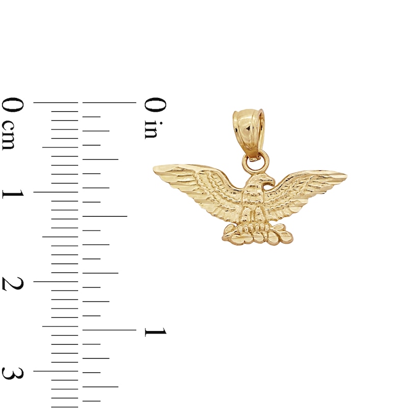 Main Image 3 of 10K Solid Gold Eagle Necklace Charm