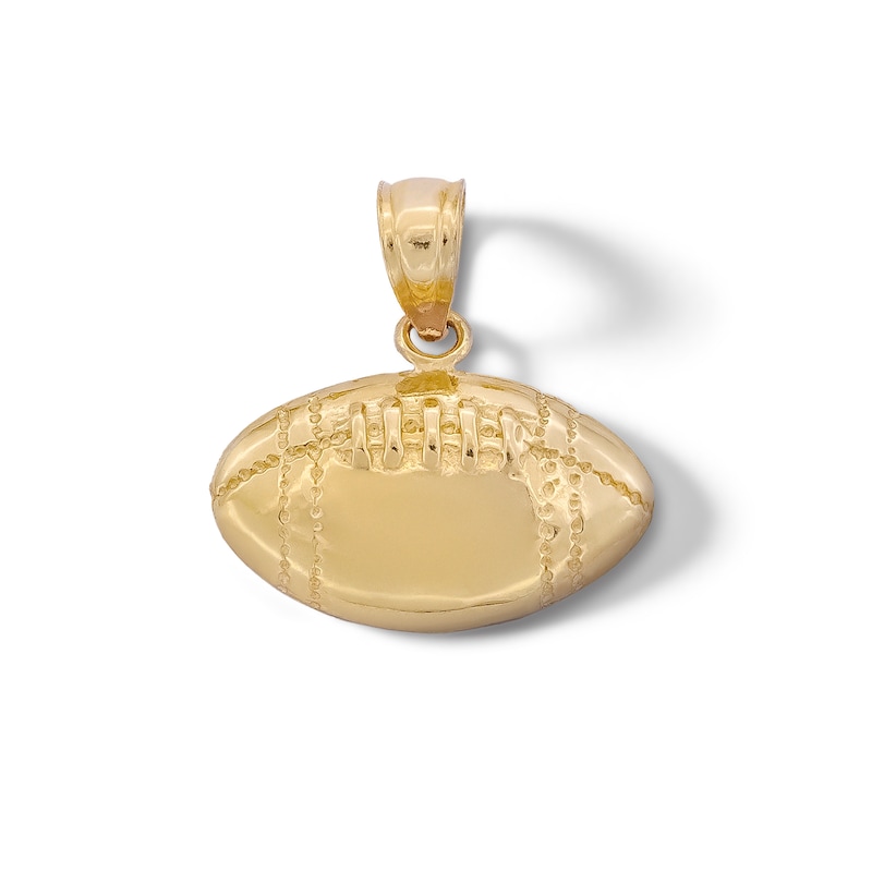 Main Image 1 of 10K Solid Gold Football Necklace Charm